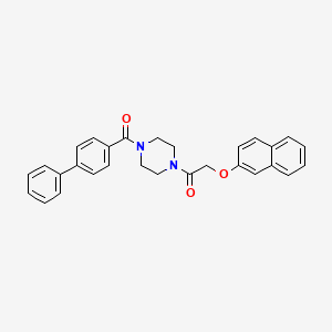 1-(4-biphenylylcarbonyl)-4-[(2-naphthyloxy)acetyl]piperazine