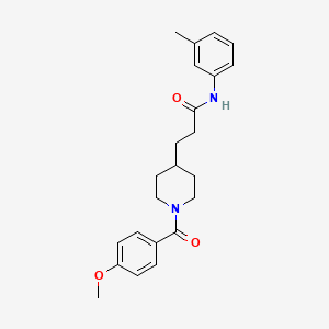 molecular formula C23H28N2O3 B5196300 3-[1-(4-methoxybenzoyl)-4-piperidinyl]-N-(3-methylphenyl)propanamide 