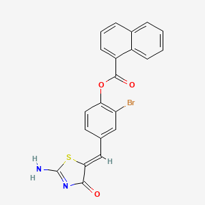 2-bromo-4-[(2-imino-4-oxo-1,3-thiazolidin-5-ylidene)methyl]phenyl 1-naphthoate