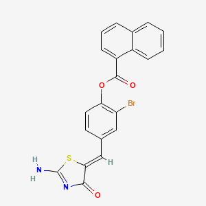 molecular formula C21H13BrN2O3S B5196301 2-bromo-4-[(2-imino-4-oxo-1,3-thiazolidin-5-ylidene)methyl]phenyl 1-naphthoate 