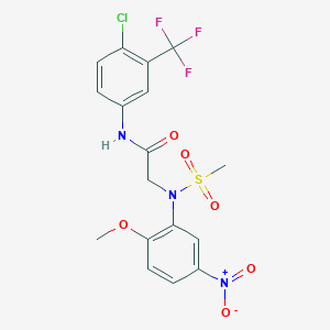 molecular formula C17H15ClF3N3O6S B5196344 N~1~-[4-chloro-3-(trifluoromethyl)phenyl]-N~2~-(2-methoxy-5-nitrophenyl)-N~2~-(methylsulfonyl)glycinamide 