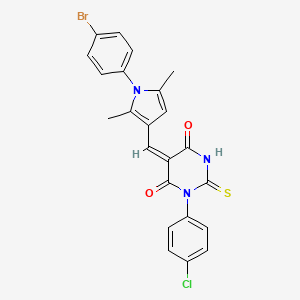 5-{[1-(4-bromophenyl)-2,5-dimethyl-1H-pyrrol-3-yl]methylene}-1-(4-chlorophenyl)-2-thioxodihydro-4,6(1H,5H)-pyrimidinedione