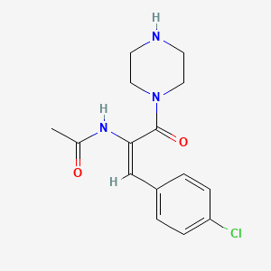 molecular formula C15H18ClN3O2 B5196382 N-[2-(4-chlorophenyl)-1-(1-piperazinylcarbonyl)vinyl]acetamide 