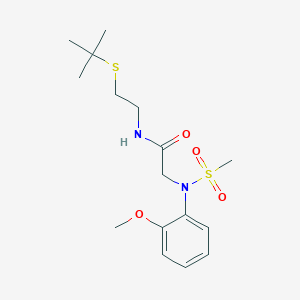 molecular formula C16H26N2O4S2 B5196383 N~1~-[2-(tert-butylthio)ethyl]-N~2~-(2-methoxyphenyl)-N~2~-(methylsulfonyl)glycinamide 