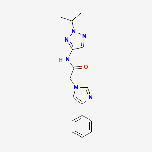 molecular formula C16H18N6O B5196395 N-(2-isopropyl-2H-1,2,3-triazol-4-yl)-2-(4-phenyl-1H-imidazol-1-yl)acetamide 