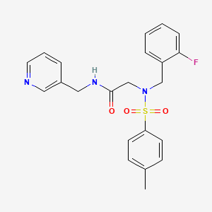 molecular formula C22H22FN3O3S B5196431 N~2~-(2-fluorobenzyl)-N~2~-[(4-methylphenyl)sulfonyl]-N~1~-(3-pyridinylmethyl)glycinamide 