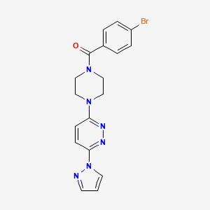 molecular formula C18H17BrN6O B5196458 3-[4-(4-bromobenzoyl)-1-piperazinyl]-6-(1H-pyrazol-1-yl)pyridazine 