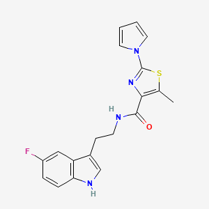 molecular formula C19H17FN4OS B5196482 N-[2-(5-fluoro-1H-indol-3-yl)ethyl]-5-methyl-2-(1H-pyrrol-1-yl)-1,3-thiazole-4-carboxamide 