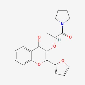 molecular formula C20H19NO5 B5196499 2-(2-furyl)-3-[1-methyl-2-oxo-2-(1-pyrrolidinyl)ethoxy]-4H-chromen-4-one 