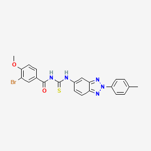 molecular formula C22H18BrN5O2S B5196507 3-bromo-4-methoxy-N-({[2-(4-methylphenyl)-2H-1,2,3-benzotriazol-5-yl]amino}carbonothioyl)benzamide 