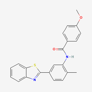 molecular formula C22H18N2O2S B5196522 N-[5-(1,3-benzothiazol-2-yl)-2-methylphenyl]-4-methoxybenzamide 