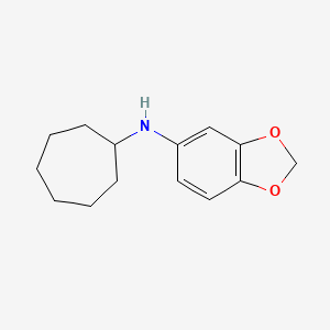 molecular formula C14H19NO2 B5196547 1,3-benzodioxol-5-yl(cycloheptyl)amine 