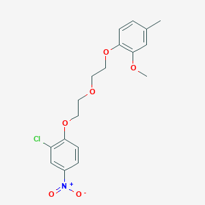 molecular formula C18H20ClNO6 B5196565 2-chloro-1-{2-[2-(2-methoxy-4-methylphenoxy)ethoxy]ethoxy}-4-nitrobenzene 