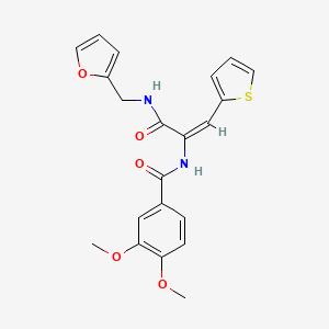 molecular formula C21H20N2O5S B5196567 N-[1-{[(2-furylmethyl)amino]carbonyl}-2-(2-thienyl)vinyl]-3,4-dimethoxybenzamide 