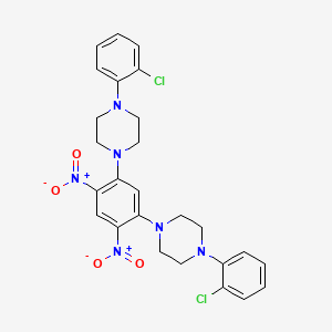 molecular formula C26H26Cl2N6O4 B5196575 1,1'-(4,6-dinitro-1,3-phenylene)bis[4-(2-chlorophenyl)piperazine] 