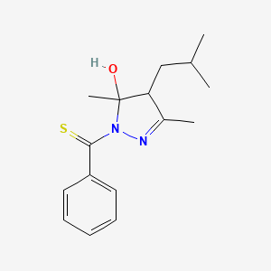 molecular formula C16H22N2OS B5196577 4-isobutyl-3,5-dimethyl-1-(phenylcarbonothioyl)-4,5-dihydro-1H-pyrazol-5-ol 