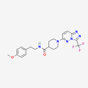 molecular formula C21H23F3N6O2 B5196600 N-[2-(4-methoxyphenyl)ethyl]-1-[3-(trifluoromethyl)[1,2,4]triazolo[4,3-b]pyridazin-6-yl]-4-piperidinecarboxamide 