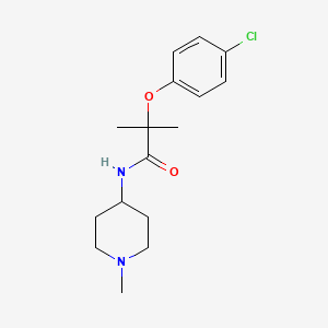 molecular formula C16H23ClN2O2 B5196604 2-(4-chlorophenoxy)-2-methyl-N-(1-methyl-4-piperidinyl)propanamide 