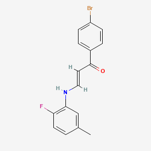 molecular formula C16H13BrFNO B5196614 1-(4-bromophenyl)-3-[(2-fluoro-5-methylphenyl)amino]-2-propen-1-one CAS No. 6367-73-3