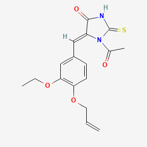 molecular formula C17H18N2O4S B5196649 1-acetyl-5-[4-(allyloxy)-3-ethoxybenzylidene]-2-thioxo-4-imidazolidinone 