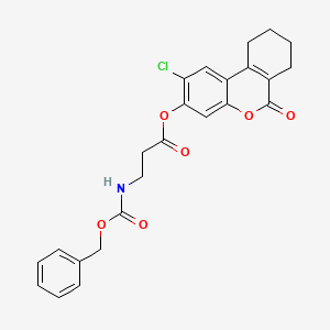 2-chloro-6-oxo-7,8,9,10-tetrahydro-6H-benzo[c]chromen-3-yl N-[(benzyloxy)carbonyl]-beta-alaninate