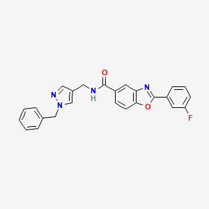 molecular formula C25H19FN4O2 B5196690 N-[(1-benzyl-1H-pyrazol-4-yl)methyl]-2-(3-fluorophenyl)-1,3-benzoxazole-5-carboxamide 