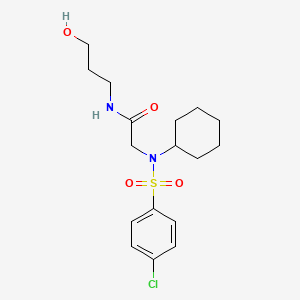 molecular formula C17H25ClN2O4S B5196694 N~2~-[(4-chlorophenyl)sulfonyl]-N~2~-cyclohexyl-N~1~-(3-hydroxypropyl)glycinamide 