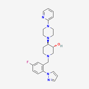 (3R*,4R*)-1-[5-fluoro-2-(1H-pyrazol-1-yl)benzyl]-4-[4-(2-pyridinyl)-1-piperazinyl]-3-piperidinol