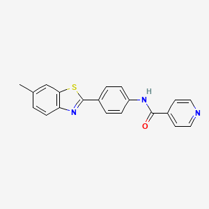 molecular formula C20H15N3OS B5196708 N-[4-(6-methyl-1,3-benzothiazol-2-yl)phenyl]isonicotinamide 