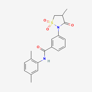 N-(2,5-dimethylphenyl)-3-(4-methyl-1,1-dioxido-3-oxo-2-isothiazolidinyl)benzamide