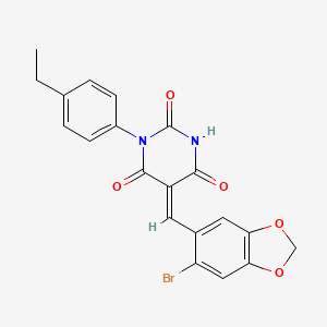 5-[(6-bromo-1,3-benzodioxol-5-yl)methylene]-1-(4-ethylphenyl)-2,4,6(1H,3H,5H)-pyrimidinetrione