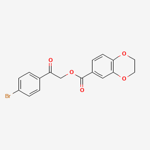 2-(4-bromophenyl)-2-oxoethyl 2,3-dihydro-1,4-benzodioxine-6-carboxylate