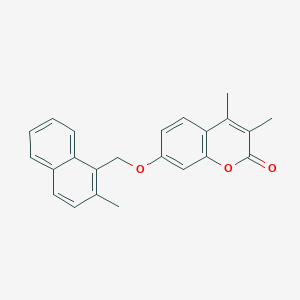 molecular formula C23H20O3 B5196776 3,4-dimethyl-7-[(2-methyl-1-naphthyl)methoxy]-2H-chromen-2-one 