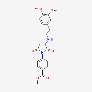 molecular formula C22H24N2O6 B5196783 methyl 4-(3-{[2-(3,4-dimethoxyphenyl)ethyl]amino}-2,5-dioxo-1-pyrrolidinyl)benzoate 
