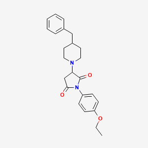 molecular formula C24H28N2O3 B5196788 3-(4-benzyl-1-piperidinyl)-1-(4-ethoxyphenyl)-2,5-pyrrolidinedione 