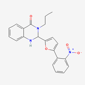 molecular formula C21H19N3O4 B5196802 2-[5-(2-nitrophenyl)-2-furyl]-3-propyl-2,3-dihydro-4(1H)-quinazolinone 