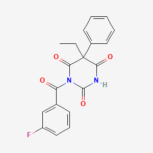 molecular formula C19H15FN2O4 B5196804 5-ethyl-1-(3-fluorobenzoyl)-5-phenyl-2,4,6(1H,3H,5H)-pyrimidinetrione 