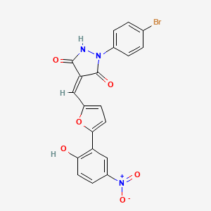 molecular formula C20H12BrN3O6 B5196823 1-(4-bromophenyl)-4-{[5-(2-hydroxy-5-nitrophenyl)-2-furyl]methylene}-3,5-pyrazolidinedione 