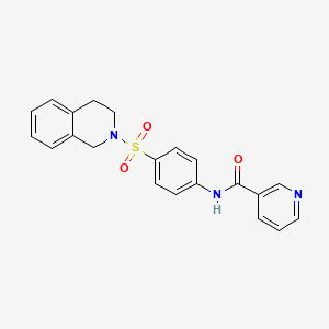 molecular formula C21H19N3O3S B5196833 N-[4-(3,4-dihydro-2(1H)-isoquinolinylsulfonyl)phenyl]nicotinamide 