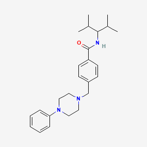 molecular formula C25H35N3O B5196844 N-(1-isopropyl-2-methylpropyl)-4-[(4-phenyl-1-piperazinyl)methyl]benzamide 