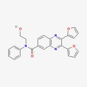 molecular formula C25H19N3O4 B5196851 2,3-di-2-furyl-N-(2-hydroxyethyl)-N-phenyl-6-quinoxalinecarboxamide 