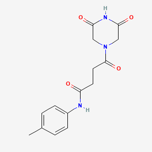 molecular formula C15H17N3O4 B5196870 4-(3,5-dioxo-1-piperazinyl)-N-(4-methylphenyl)-4-oxobutanamide 