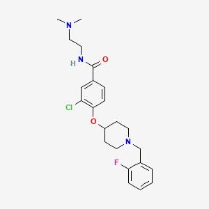 molecular formula C23H29ClFN3O2 B5196876 3-chloro-N-[2-(dimethylamino)ethyl]-4-{[1-(2-fluorobenzyl)-4-piperidinyl]oxy}benzamide 