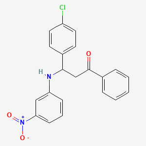 molecular formula C21H17ClN2O3 B5196883 3-(4-chlorophenyl)-3-[(3-nitrophenyl)amino]-1-phenyl-1-propanone 