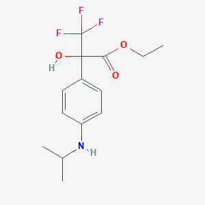 molecular formula C14H18F3NO3 B5196885 ethyl 3,3,3-trifluoro-2-hydroxy-2-[4-(isopropylamino)phenyl]propanoate 