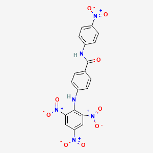 molecular formula C19H12N6O9 B5196893 N-(4-nitrophenyl)-4-[(2,4,6-trinitrophenyl)amino]benzamide 