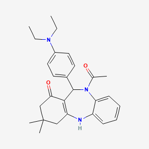 10-acetyl-11-[4-(diethylamino)phenyl]-3,3-dimethyl-2,3,4,5,10,11-hexahydro-1H-dibenzo[b,e][1,4]diazepin-1-one
