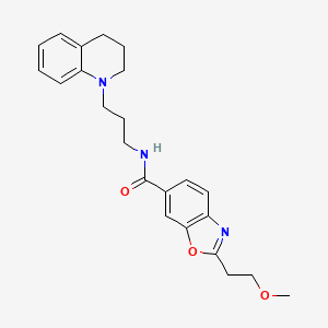 molecular formula C23H27N3O3 B5196919 N-[3-(3,4-dihydro-1(2H)-quinolinyl)propyl]-2-(2-methoxyethyl)-1,3-benzoxazole-6-carboxamide 