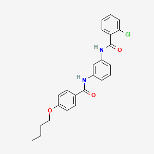 molecular formula C24H23ClN2O3 B5196946 N-{3-[(4-butoxybenzoyl)amino]phenyl}-2-chlorobenzamide 