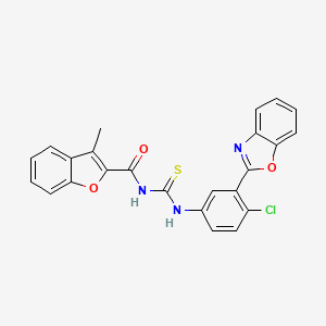 molecular formula C24H16ClN3O3S B5196964 N-({[3-(1,3-benzoxazol-2-yl)-4-chlorophenyl]amino}carbonothioyl)-3-methyl-1-benzofuran-2-carboxamide 